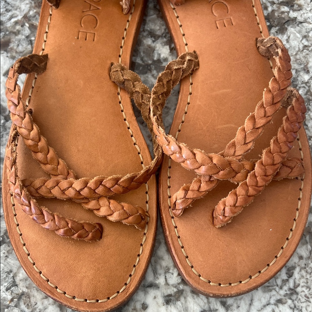 L*Space Women’s Braided Leather Sandals Brown Ankle Strap EU 36 - US5.5-6 - Picture 4 of 4